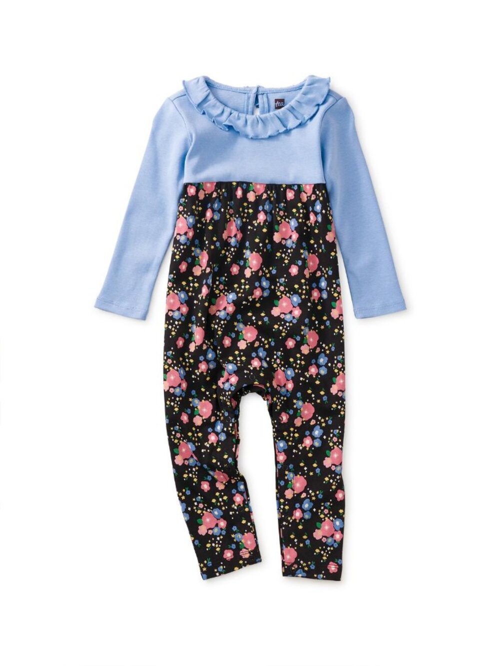 Ruffle Collar Baby Romper - Star Flower